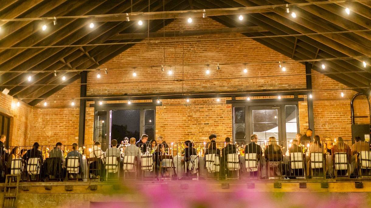 Group dinner in Cordts Hall at Hutton Brickyards